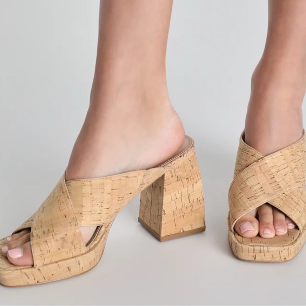 DV by Dolce Vita Cork Block Heel Mules